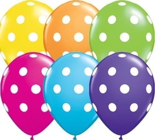 Big Polka Dots Sortiment 27,5cm 11" Latex Luftballons Qualatex
