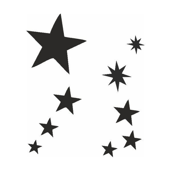 Selbstklebe Schablonen Set Sterne Eulenspiegel