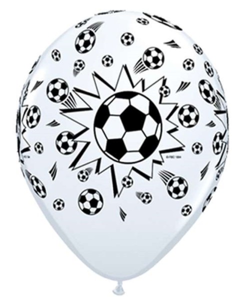 Soccer Balls White 27,5cm 11 Inch Latex Luftballons Qualatex