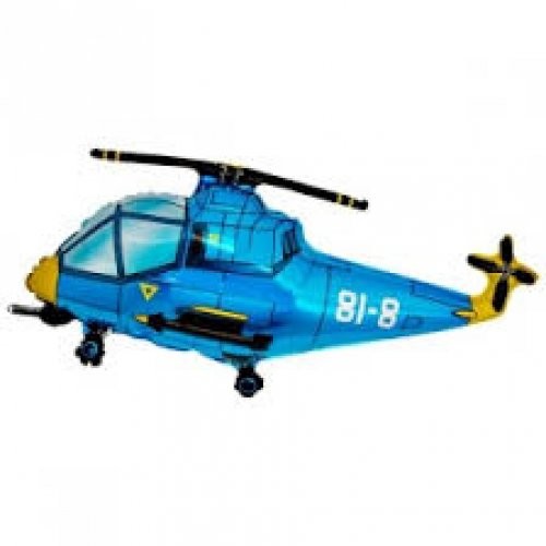 Helikopter blau Folienballon 96cm 38"