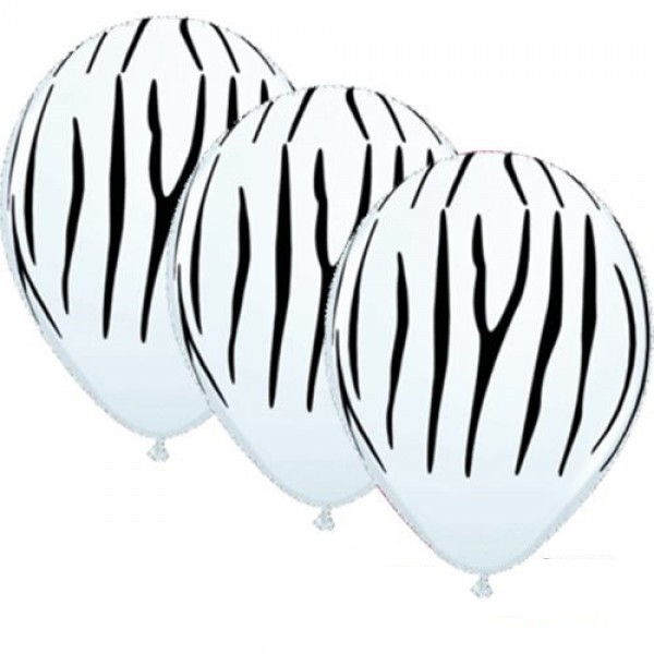 Tierdruck Zebra 27,5cm 11" Latex Luftballons Qualatex