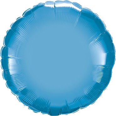 Folienballon Rund Chrome Blue (Blau) - 45cm 18"