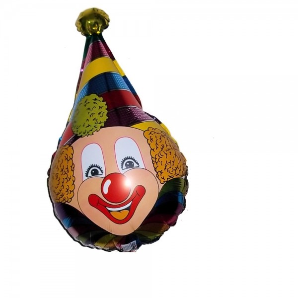 Clownkopf mit Mütze Folienballon 76cm 30"