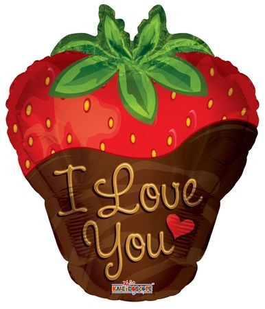 Erdbeere in Schokolade I Love you Folienballon - 45cm
