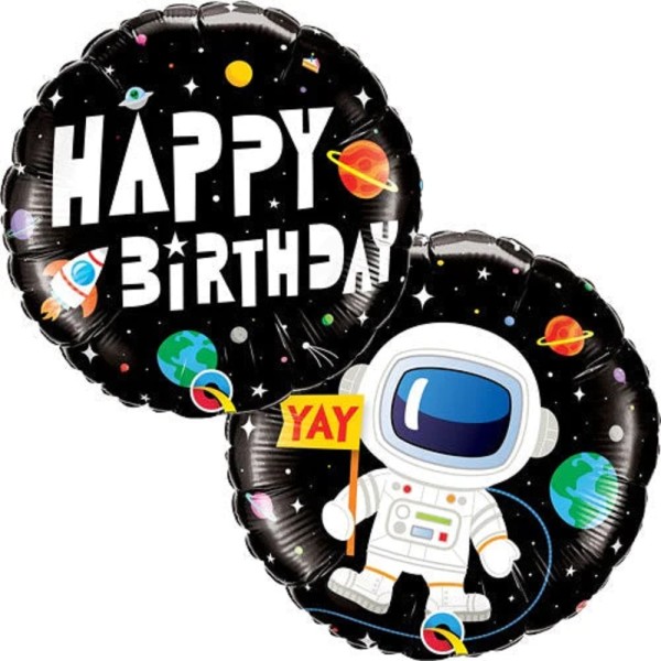 Happy Birthday Astronaut Folienballon 46cm 18 Inch
