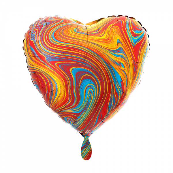 Herz marmoriert Marblez colorful Folienballon - 43cm 17''