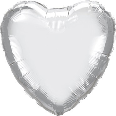 Folienballon Herz Chrome Silver Silber 45cm 18 Inch Qualatex