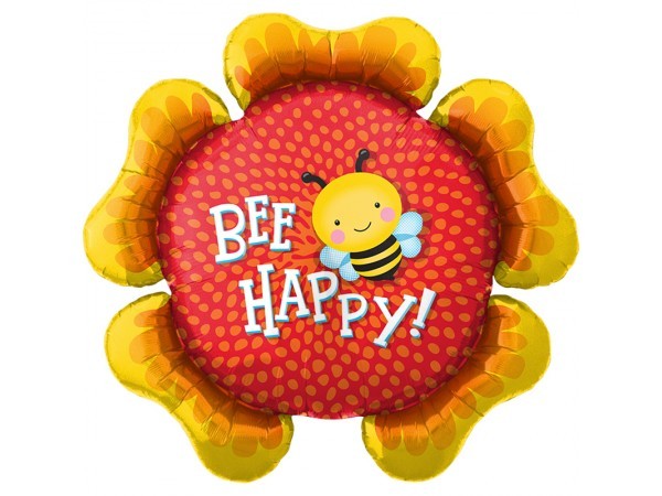 Blume mit Biene Bee Happy Folienballon 86cm 34"
