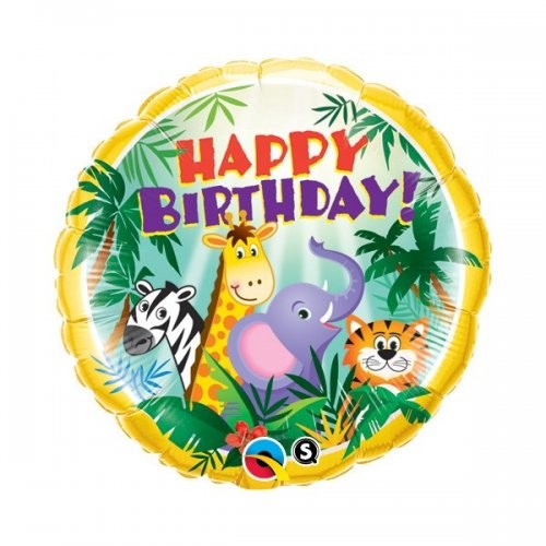 Happy Birthday Dschungel Folienballon 45cm