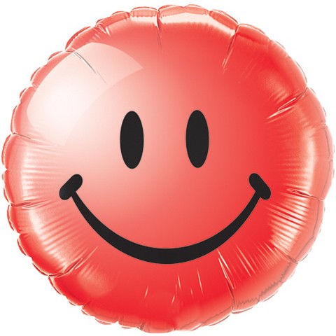 Smiley face rot Folienballon - 45cm