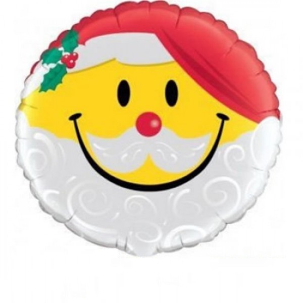 Smiley als Weihnachtsmann Folienballon - 45cm 18"