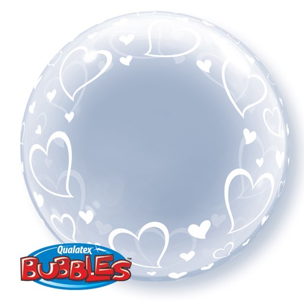 Qualatex Deco Bubble Stylish Hearts 24" 61cm Luftballon