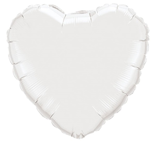 Folienballon Herz White Weiß 90cm 36 Inch Qualatex