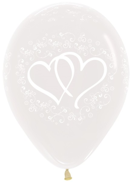 Entwinted Hearts Rose Gold 30cm 12" Ballon 25 Stk Hochzeit Luftballons Sempertex 