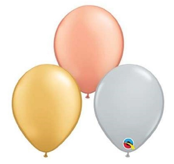 Qualatex Assortment Tri-Color Metallic 27,5cm 11" Latex Luftballons