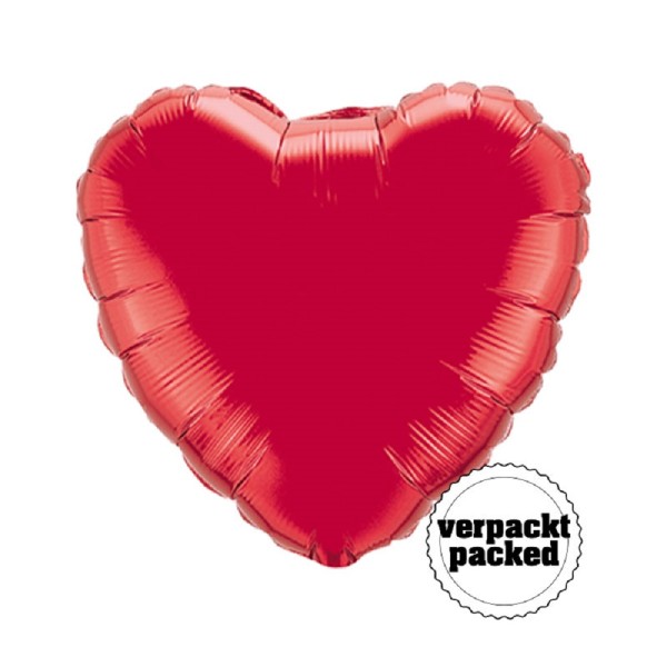Folienballon Herz Ruby Red Rot 45cm 18 Inch Qualatex