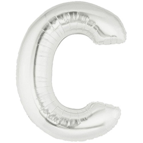 Buchstaben C Silber Folienballon - 101cm 40''