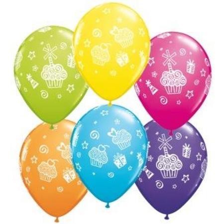 Cupcakes und Presents 27,5 cm 11" Latex Luftballons Qualatex