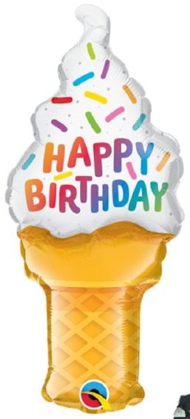 Mini Folienballon Birthday Ice Cream Cone 36cm 14 Inch