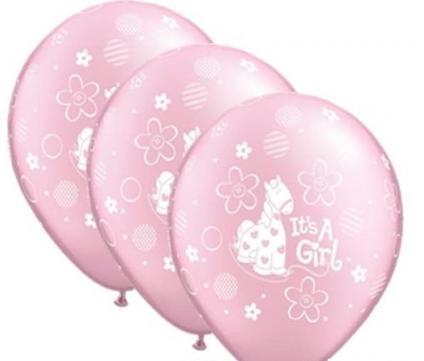 Baby It's a Girl 27,5 cm 11" Latex Luftballons Qualatex