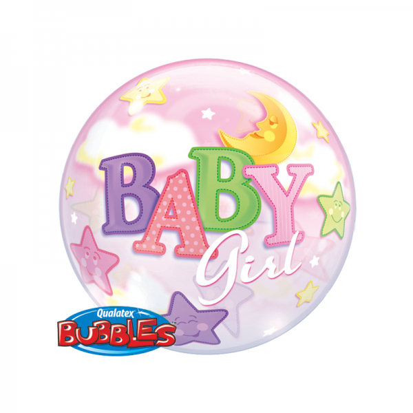 Qualatex Bubble Baby Girl 22" 56cm Luftballon