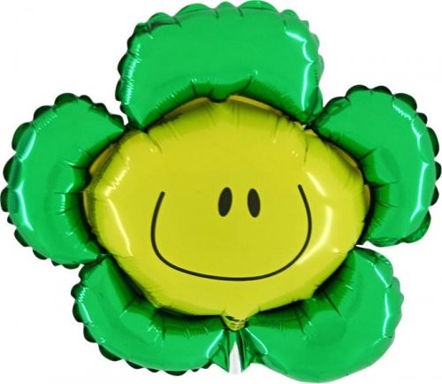 Blumen Smiley Flower grün Folienballon - 104cm