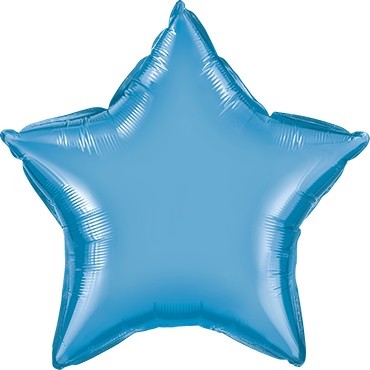Folienballon Stern Chrome Blue (blau) - 50 cm