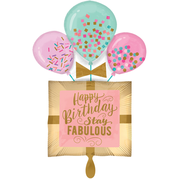 Happy Birthday Stay Fabulous Gift Folienballon 58 x 81cm