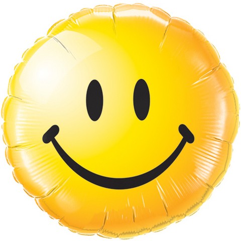 Smiley face gelb Folienballon 45cm 18"