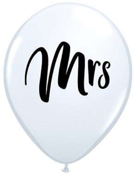 Mrs White 27,5cm 11 Inch Latex Luftballons Qualatex