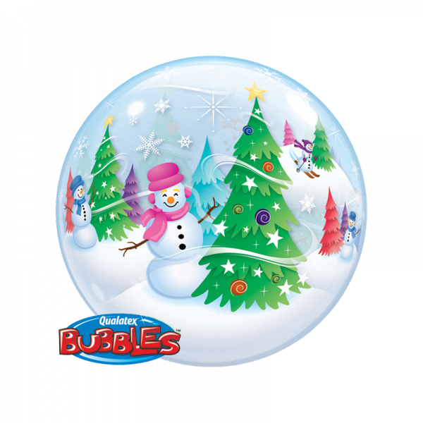 Qualatex Bubble Weihnachtsbaum und Schneemann 22" 56cm Luftballon