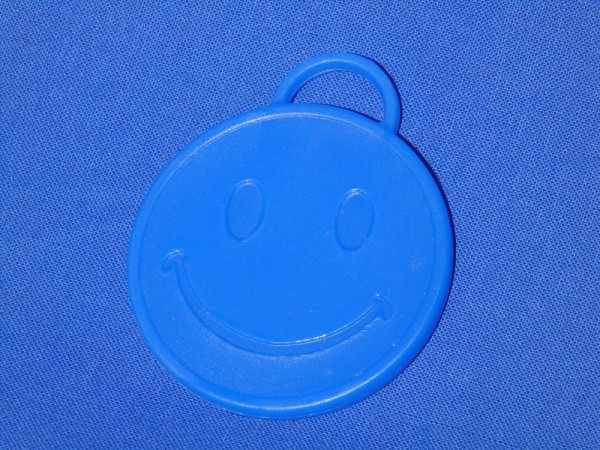 Luftballon Gewicht Smiley rund in blau
