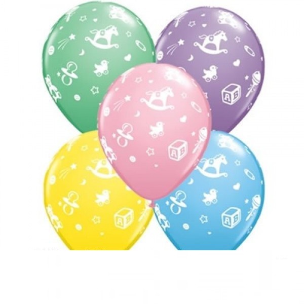 Baby´s Nursery Pastel Sortiment 27,5cm 11" Latex Luftballons Qualatex