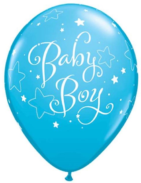 Baby Boy Stars Robins Egg Blue 27,5cm 11 Inch Latex Luftballons Qualatex Geburt