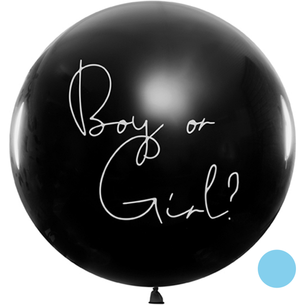 Riesenballon Boy or Girl Konfetti Blau 100cm 36" Latex Luftballon
