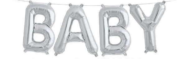 Buchstaben Folienballon Set silber BABY