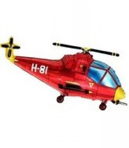 Helikopter rot Folienballon 81cm 32"