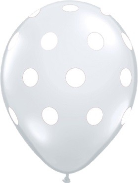 Big Polka Dots Diamond Clear 12,5cm 5" Latex Luftballons Qualatex