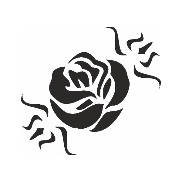 Selbstklebe Schablone Rosenblüte Eulenspiegel