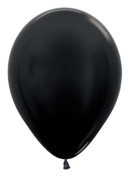 Sempertex 580 Metallic Black (Schwarz) 30cm 12" Latex Luftballons