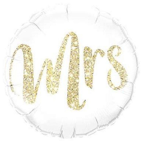 Mrs Glitter Gold Folienballon 46cm 18 Inch Hochzeit