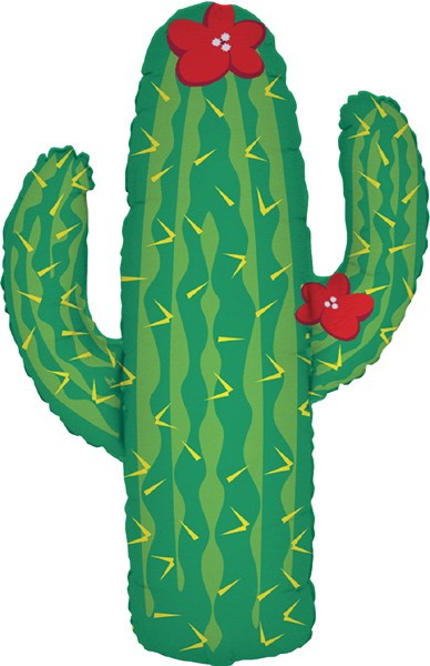 Kaktus mit roten Blüten Folienballon 104cm 41"