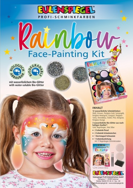 Eulenspiegel Rainbow Face Painting Kit Schmink-Palette