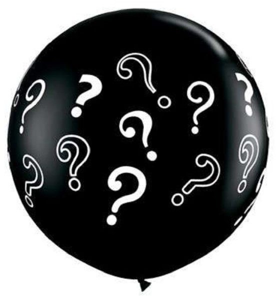 Question Marks Onyx Black 90cm 36" Latex Riesenluftballons Qualatex