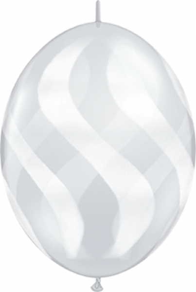 QuickLink Wavy Stripes Diamond Clear 30cm 12" Latex Luftballons Qualatex