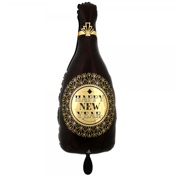Happy New Year Bottle Flasche Roaring Twenties Folienballon - 91cm 36''