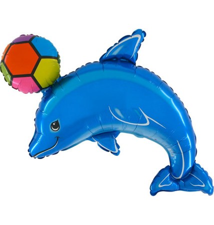 Delfin mit Ball Folienballon 114cm 45"