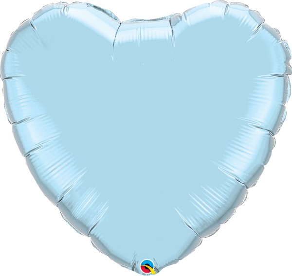 Folienballon Herz Pearl Light Blue 90cm 36 Inch Qualatex