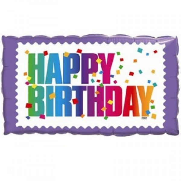 Happy Birthday Schild mit Konfetti Folienballon 60cm 24"