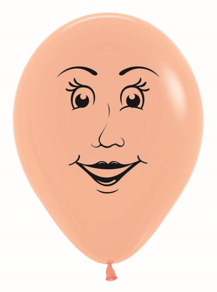Gesicht Frau Face Woman Fashion Peach Blush 30cm 12" Latex Luftballons Sempertex